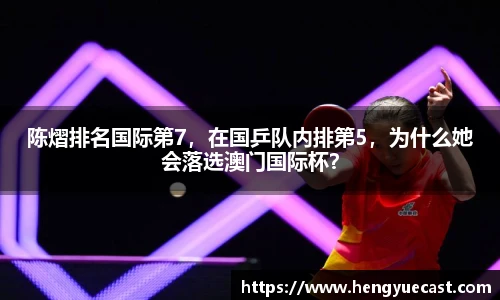 陈熠排名国际第7，在国乒队内排第5，为什么她会落选澳门国际杯？